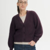 Rippstrick Cardigan Bhuma elderberry melange von MELAWEAR