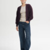 Rippstrick Cardigan Bhuma elderberry melange von MELAWEAR