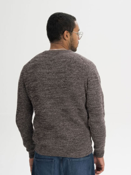 Strickpullover Ravi brown speckles von MELAWEAR