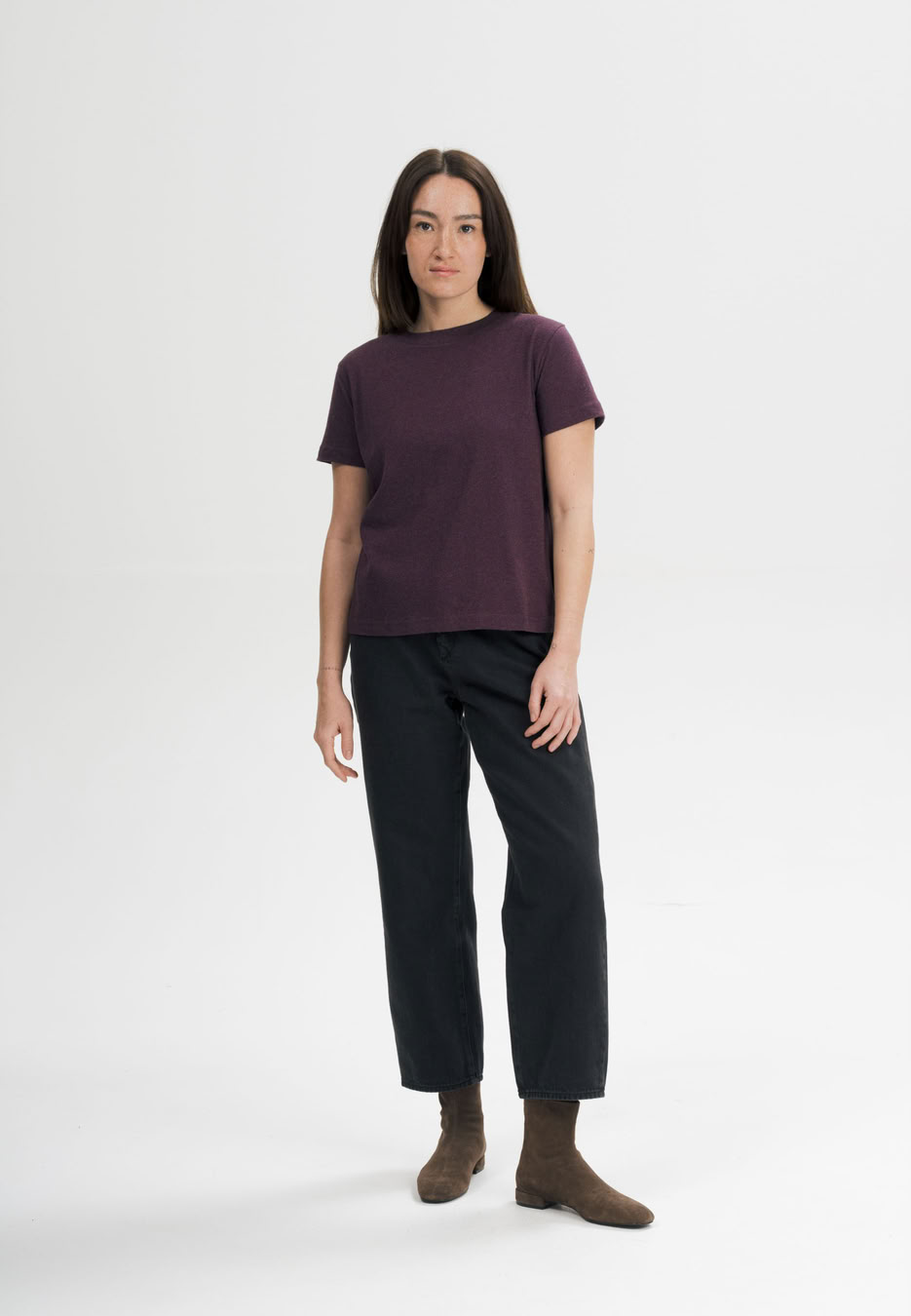 T-Shirt Khira elderberry melange von MELAWEAR