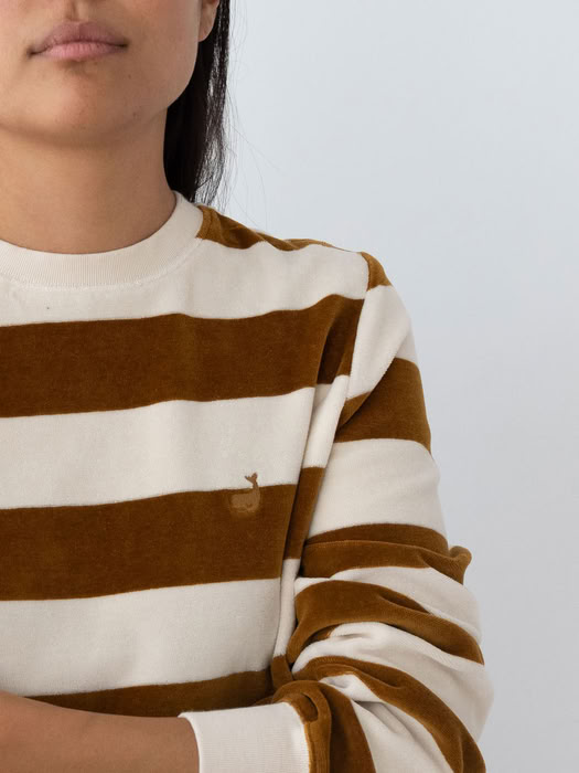 Sweater Hawi gold brown stripes von TWOTHIRDS