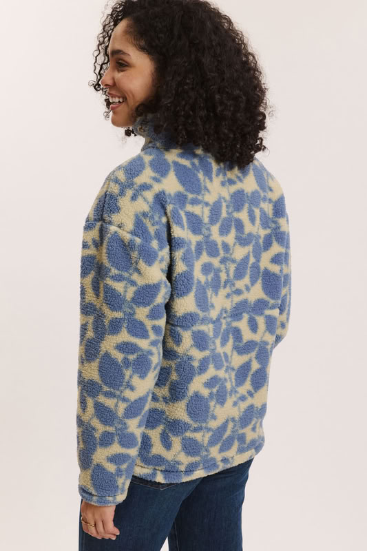Fleece-Schlupfjacke Jorgaa blue botanics von Tranquillo