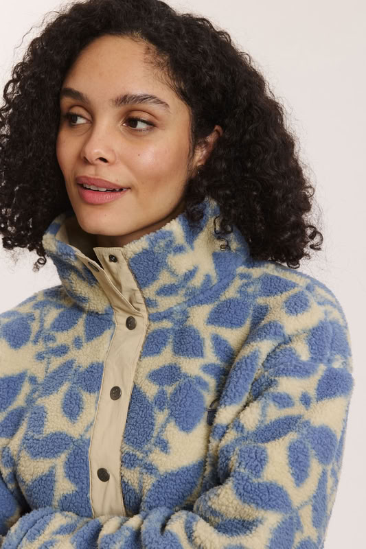 Fleece-Schlupfjacke Jorgaa blue botanics von Tranquillo