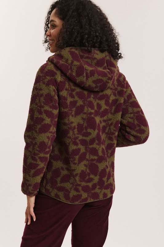 Teddy-Fleecejacke Alinaa burgundy botanics von Tranquillo