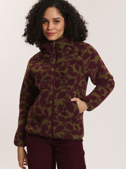 Teddy-Fleecejacke Alinaa burgundy botanics von Tranquillo