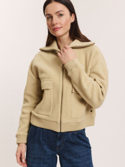 Wollwalk-Jacke Miriaam mojave sand von Tranquillo