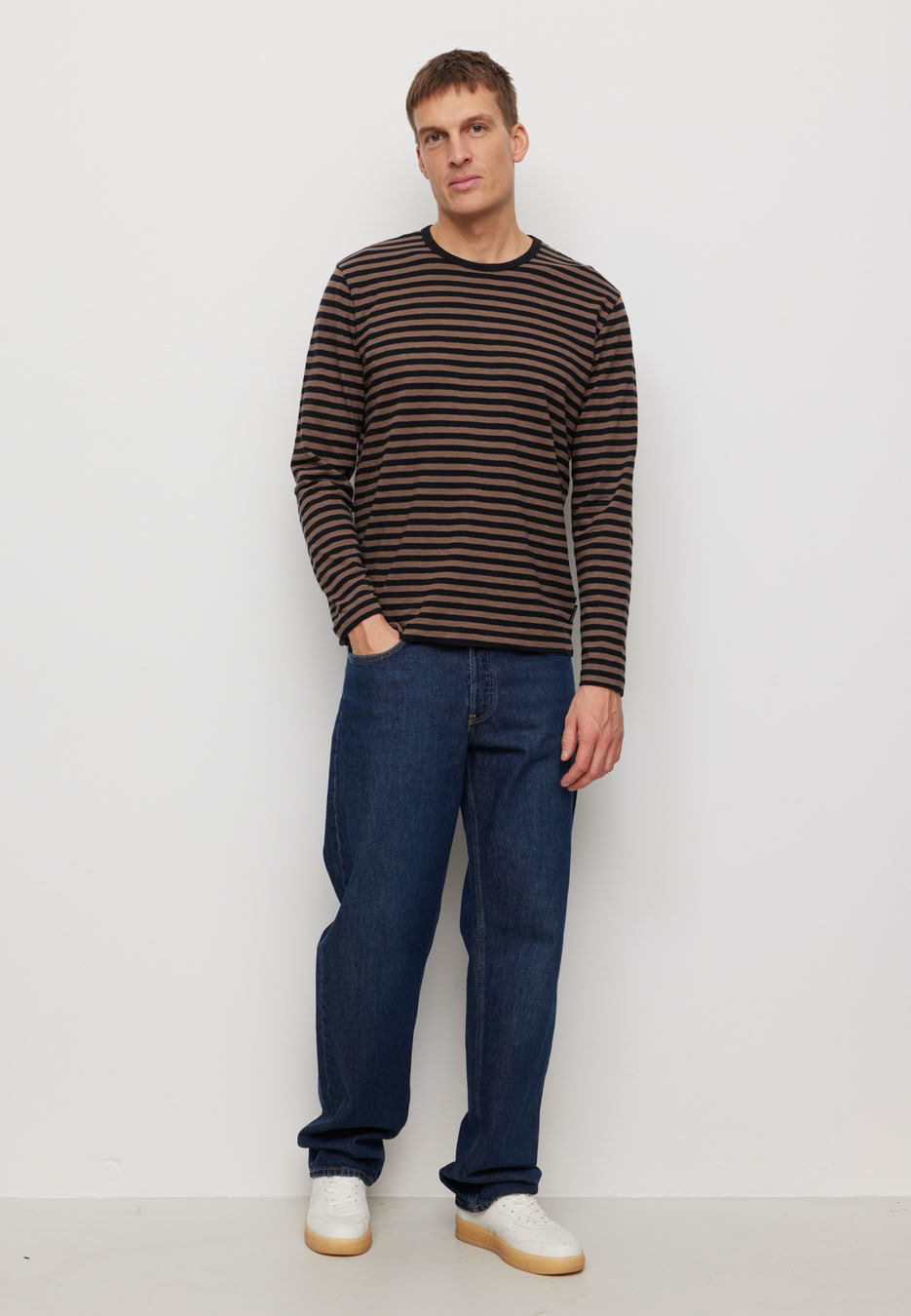 Longsleeve Maca Stripes vinatge brown von recolution Longsleeve Maca Stripes vinatge brown von recolution