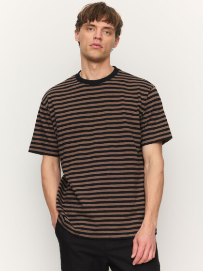 T-Shirt Delonix Stripes vintage brown von recolution