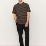 T-Shirt Delonix Stripes vintage brown von recolution
