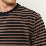 T-Shirt Delonix Stripes vintage brown von recolution