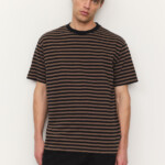 T-Shirt Delonix Stripes vintage brown von recolution