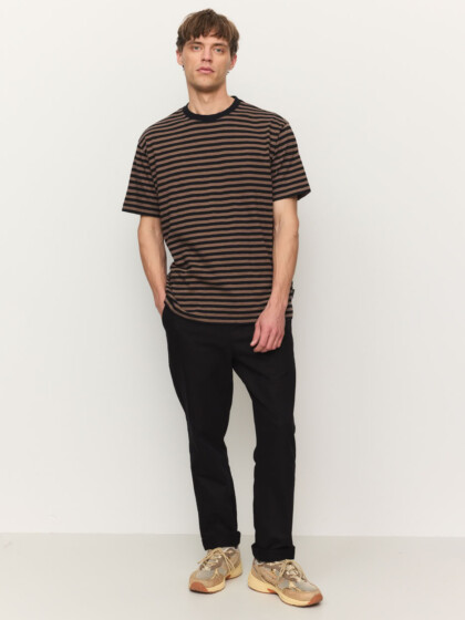T-Shirt Delonix Stripes vintage brown von recolution